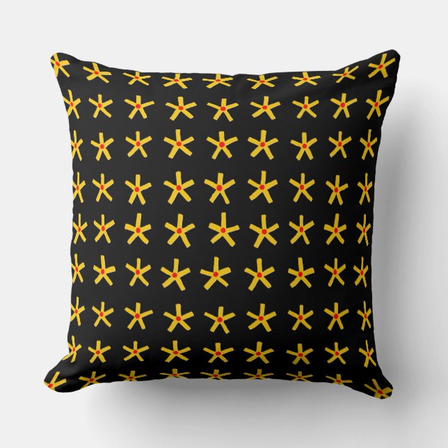 Ancient Egyptian Style Star Pattern - Zwart Kussen (Voorkant)