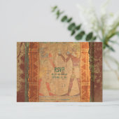 Ancient Egyptian Wedding RSVP Reply Kaart (Staand voorkant)