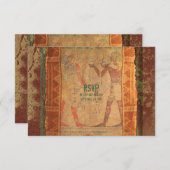 Ancient Egyptian Wedding RSVP Reply Kaart (Voorkant / Achterkant)