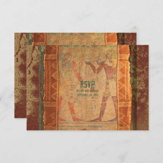 Ancient Egyptian Wedding RSVP Reply Kaart (Voorkant / Achterkant)