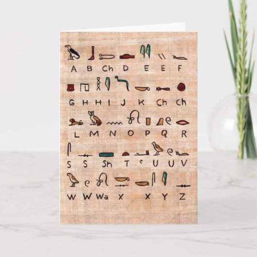 Ancient Egyptisch Alphabet Wenskaart Kaart (Voorkant)
