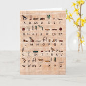 Ancient Egyptisch Alphabet Wenskaart Kaart (Gele Bloem)