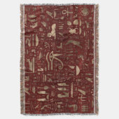 Ancient Egyptisch hiërogliefen rood leder en goud Deken (Voorkant Verticaal)