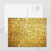 Ancient Egyptisch Hieroglyphs Geel Briefkaart (Voorkant / Achterkant)