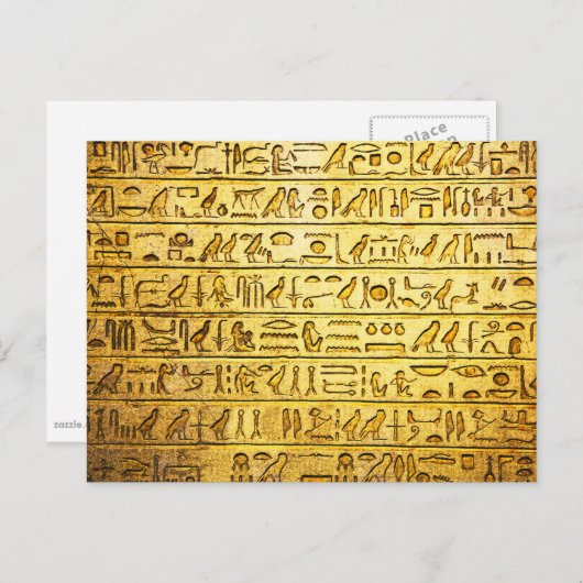 Ancient Egyptisch Hieroglyphs Geel Briefkaart (Voorkant / Achterkant)