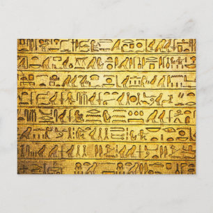 Ancient Egyptisch Hieroglyphs Geel Briefkaart