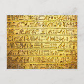 Ancient Egyptisch Hieroglyphs Geel Briefkaart (Voorkant)