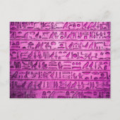 Ancient Egyptisch Hieroglyphs Paars Briefkaart (Voorkant)