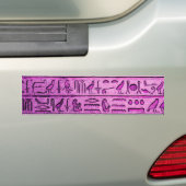 Ancient Egyptisch Hieroglyphs Paars Bumpersticker (Op auto)