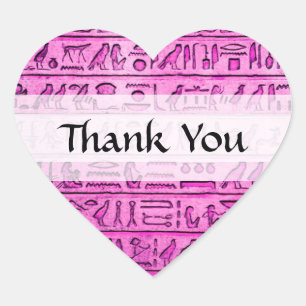 Ancient Egyptisch Hieroglyphs Paars Hart Sticker