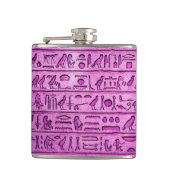 Ancient Egyptisch Hieroglyphs Paars Heupfles (Voorkant)