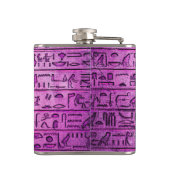 Ancient Egyptisch Hieroglyphs Paars Heupfles (Achterkant)