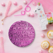 Ancient Egyptisch Hieroglyphs Paars Papieren Bordje (Feest)