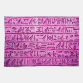 Ancient Egyptisch Hieroglyphs Paars Theedoek (Horizontaal)