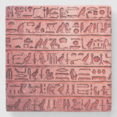 Ancient Egyptisch Hieroglyphs Red Stone Onderzette Stenen Onderzetter (Voorkant)