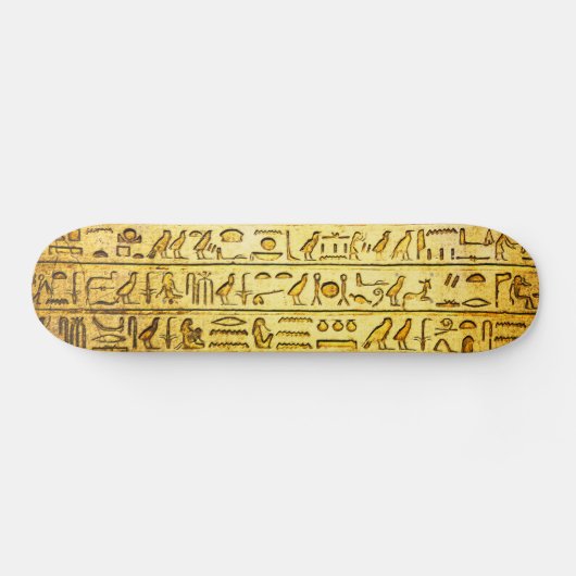 Ancient Egyptisch Hieroglyphs Yellow Skateboard (Horizontaal)