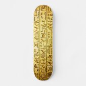 Ancient Egyptisch Hieroglyphs Yellow Skateboard (Voorkant)