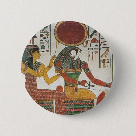 Ancient Egyptisch Horus Ronde Button 5,7 Cm (Voorkant)