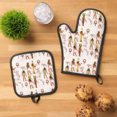 Ancient Egyptisch Pantheon Ovenwant & Pannenlap Set (Top down)
