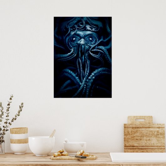 Ancient Eldtich Horror: Deep Ocean Kraken Poster (Keuken)