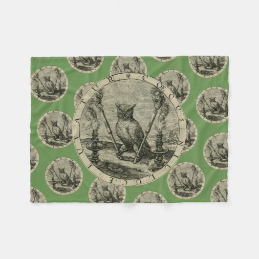 Ancient Emblem - Owl - Licht van Wisdom Blanket Fleece Deken (Voorkant (Horizontaal))