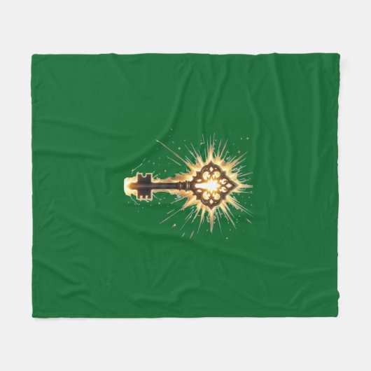 Ancient Fantasy Key with Magical Light – Radiant E Fleece Deken (Voorkant (Horizontaal))