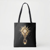 Ancient Fantasy Key with Magical Light – Radiant E Tote Bag (Voorkant)
