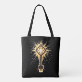 Ancient Fantasy Key with Magical Light – Radiant E Tote Bag (Achterkant)