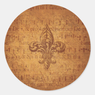 Ancient Fleur De Lis Ronde Sticker