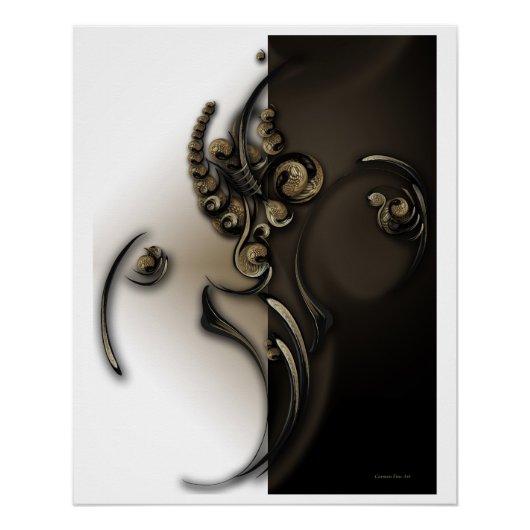 "Ancient Flower", glanzend Poster (Voorkant)