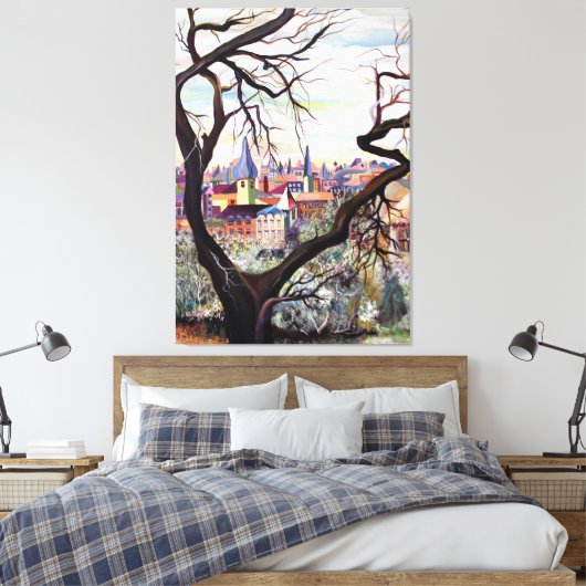 Ancient Frans Provenance in het Bohemen-gebouw met Canvas Afdruk (Insitu (Slaapkamer))