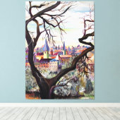 Ancient Frans Provenance in het Bohemen-gebouw met Canvas Afdruk (Insitu (Houten vloer))