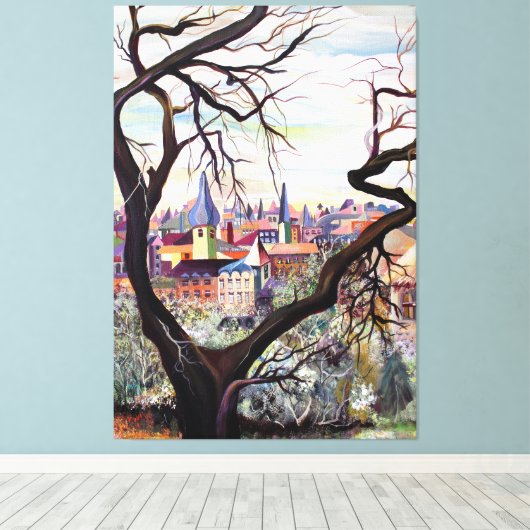 Ancient Frans Provenance in het Bohemen-gebouw met Canvas Afdruk (Insitu (Houten vloer))