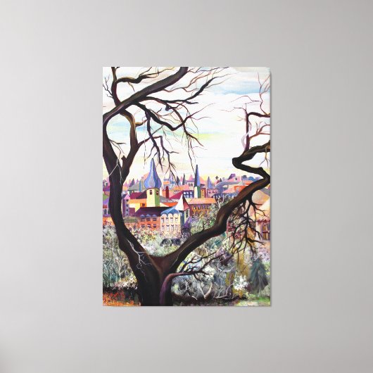 Ancient Frans Provenance in het Bohemen-gebouw met Canvas Afdruk (Voorkant)