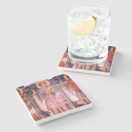 Ancient Fresco Collectie Marmer Onderzetter (Zijkant)