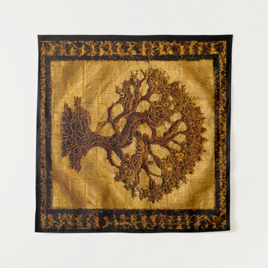 Ancient Gold Brown Rustic Tree of LIfe by kedoki Wandkleed (Voorkant (horizontaal))