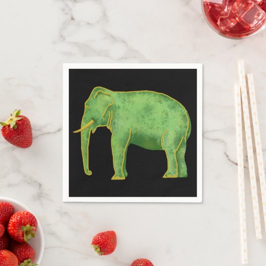Ancient Gold en Jade Elephant Servetten (Insitu)