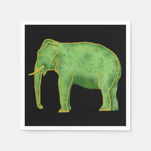 Ancient Gold en Jade Elephant Servetten (Voorkant)