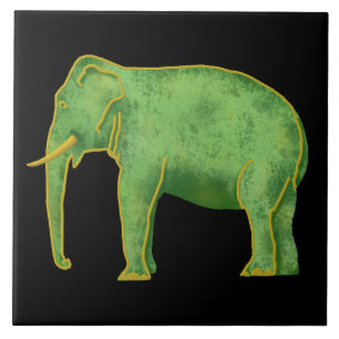 Ancient Gold en Jade Elephant Tegeltje