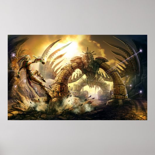 Ancient Golem Fight Poster (Voorkant)
