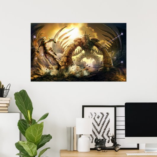 Ancient Golem Fight Poster (Thuiskantoor)