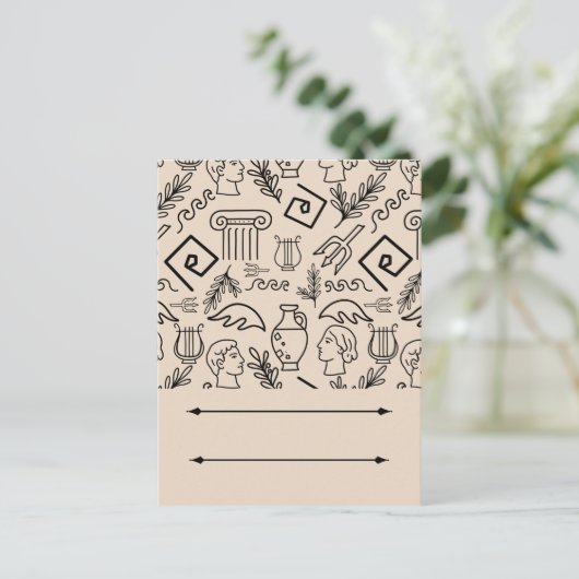 Ancient Greece Line Art Pattern Briefkaart (Staand voorkant)