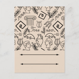 Ancient Greece Line Art Pattern Briefkaart