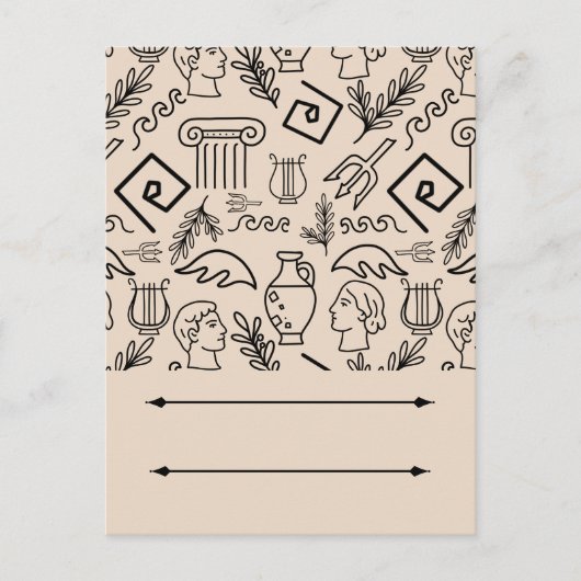 Ancient Greece Line Art Pattern Briefkaart (Voorkant)
