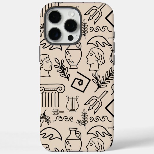 Ancient Greece Line Art Pattern Case-Mate iPhone Case (Achterkant)