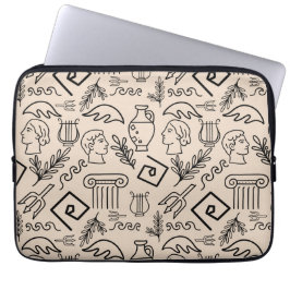 Ancient Greece Line Art Pattern Laptop Sleeve