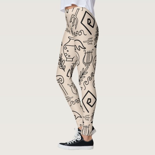 Ancient Greece Line Art Pattern Leggings (Links)