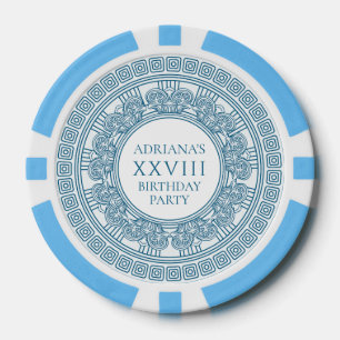 Ancient Greece themafeest met blauw patroon Poker Chips