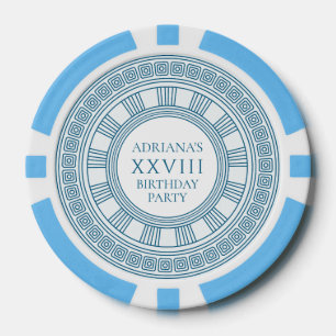 Ancient Greece themafeest met blauw patroon Poker Chips