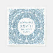 Ancient Greece Verjaardagsfeestje in blauw Servet (Voorkant)